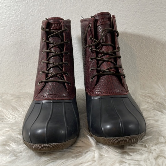 SPERRY MEN'S SALTWATER DUCK BOOT - BLACK/AMARETTO SIZE 13 NEW - Picture 5 of 15